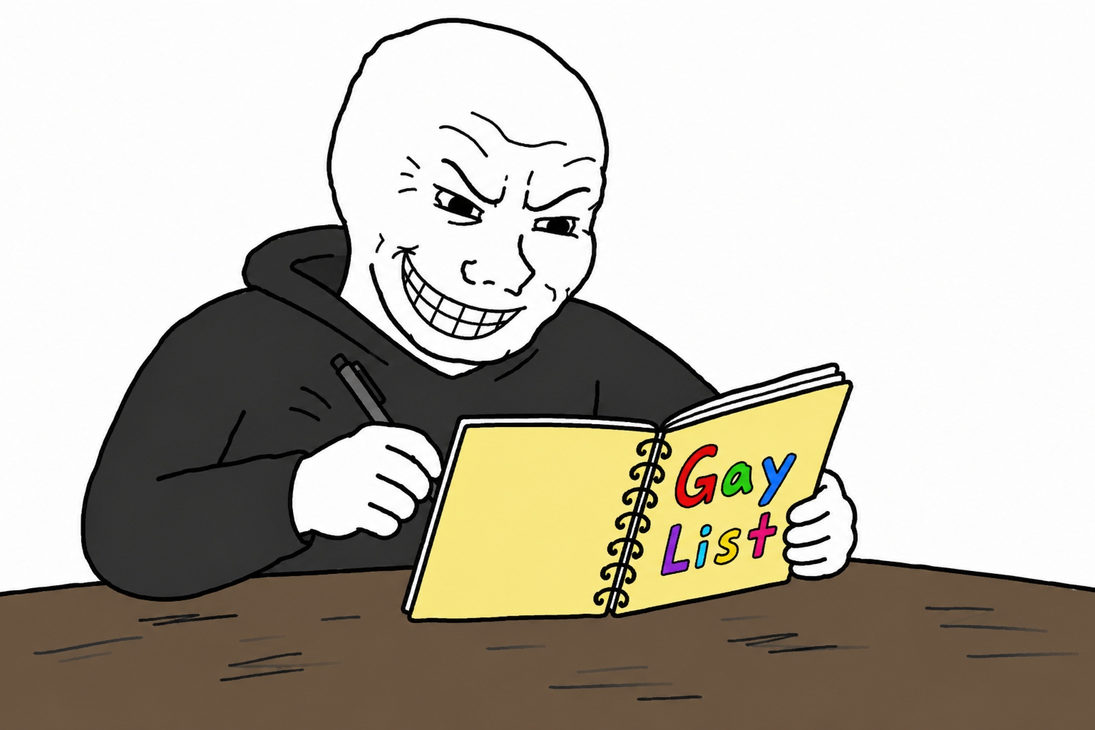 Keeper of the Gay List, pen in hand